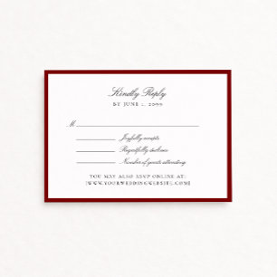 Deep Red Wedding Rsvp card