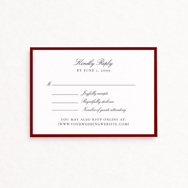 Deep Red Wedding Rsvp card (Creator Uploaded)