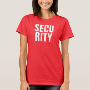 Deep Red White Template Womens Security T-Shirt