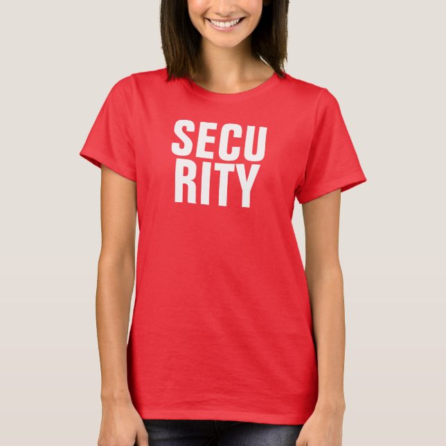 Deep Red White Template Womens Security T-Shirt (Front)