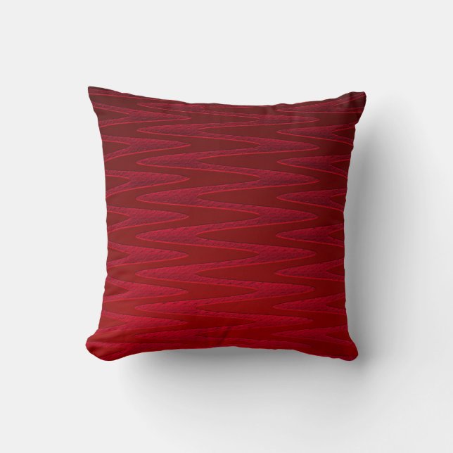 Deep Red Zigzag Design Cushion (Front)