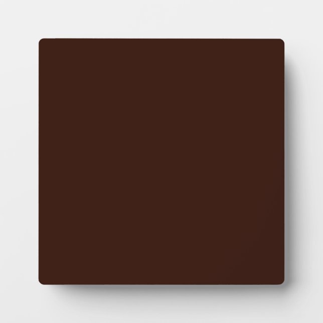 Deep Rich Brown colour background Customisable Plaque (Front)