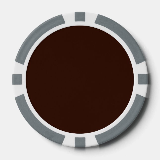 Deep Rich Brown colour background Customisable Poker Chips (Front)