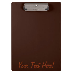 Deep Rich Brown colour decor Customisable Clipboard