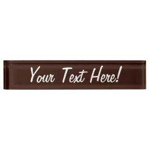 Deep Rich Brown colour decor Customisable Nameplate