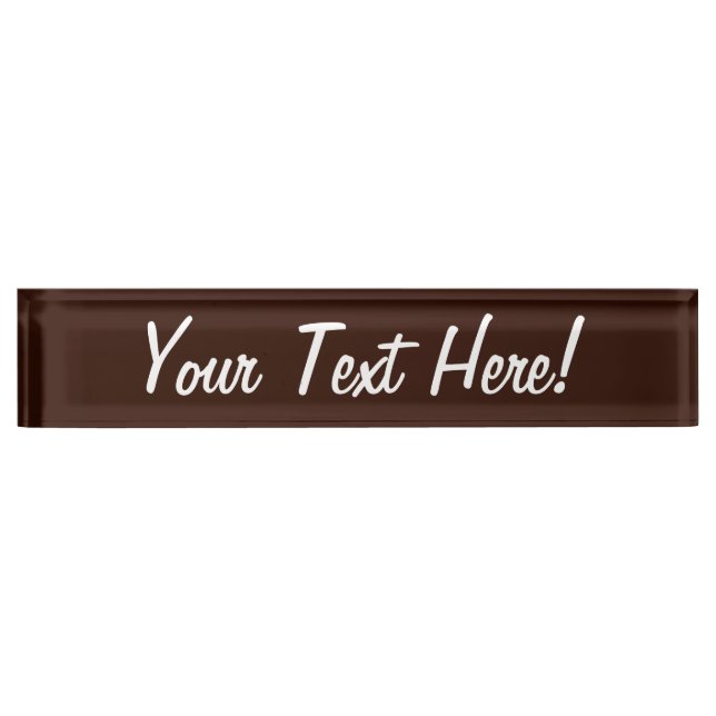 Deep Rich Brown colour decor Customisable Nameplate (Front)