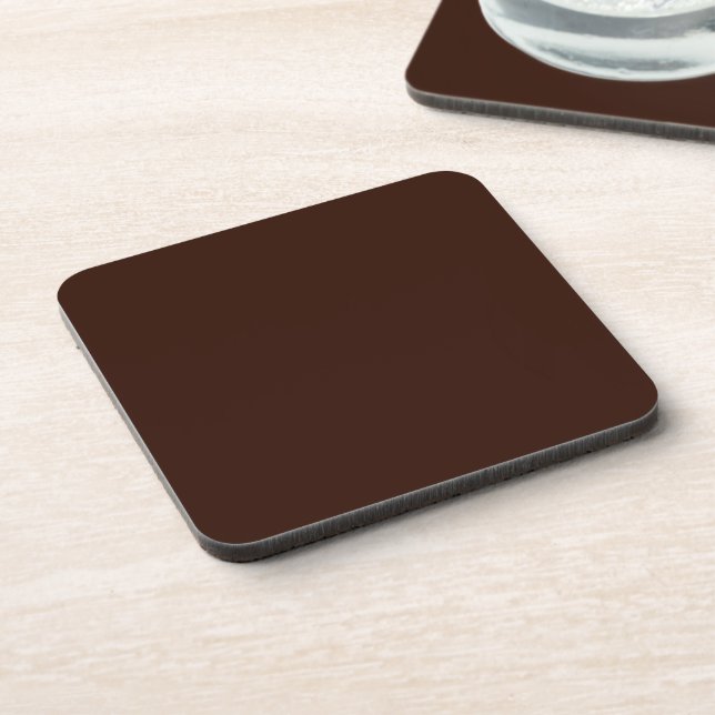 Deep Rich Brown Solid Colour Coaster (Left Side)