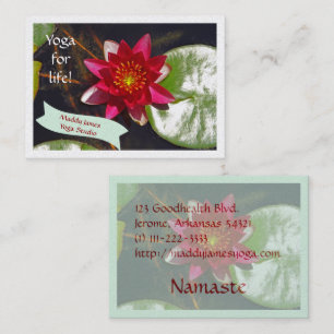 Deep Rose Coloured Lotus Blossom Customisable Business Card