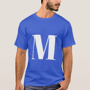 Deep Royal Initial Letter Monogram Modern Stylish T-Shirt