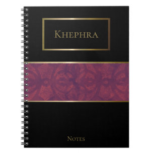 Deep Ruby Batik Simple Name Notebook