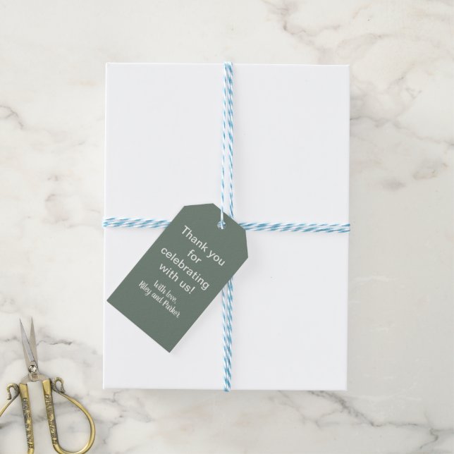 Deep Sage Green Gift Tags (With Twine)