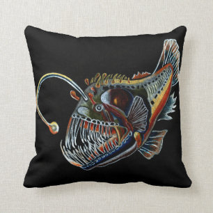Deep Sea Angler fish design decorative cushion