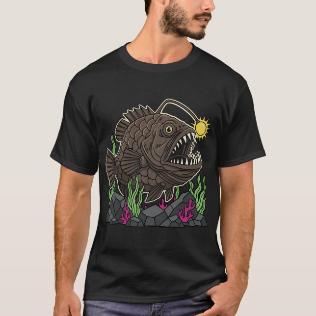 Deep Sea Anglerfish Glowing Light T-Shirt (Front)