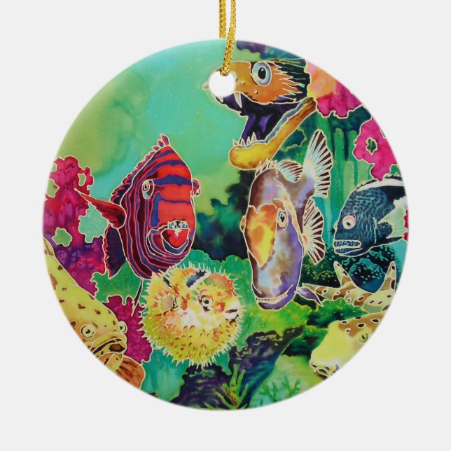 Deep Sea Beauties Fish Ceramic Tree Decoration (Front)