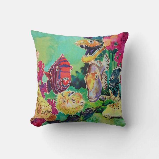 Deep Sea Beauties Tropical Fish Cushion (Front)