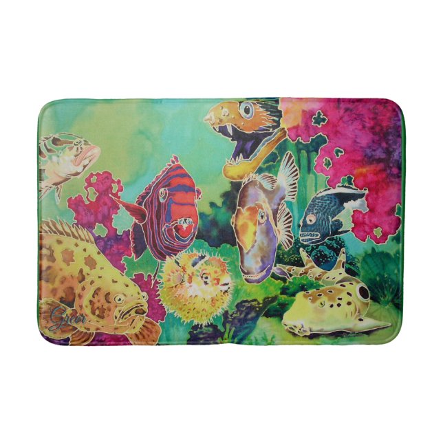 Deep Sea Beauties Tropical Fish Rug Mat (Front)