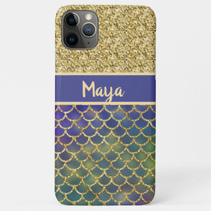 Deep Sea Blue Mermaid Scales Personalised Case-Mate iPhone Case