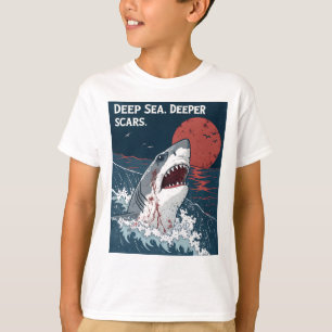 Deep Sea Deeper Scars Great White Shark T-Shirt