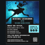 Deep Sea Diver Silhouette, Scuba Diving Lesson Flyer<br><div class="desc">Deep Sea Diver Silhouette,  Scuba Diving Lesson Advertising Flyers By The Business Card Store.</div>