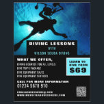 Deep Sea Diver Silhouette, Scuba Diving Lesson Flyer<br><div class="desc">Deep Sea Diver Silhouette,  Scuba Diving Lesson Advertising Flyers By The Business Card Store.</div>