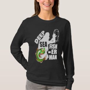 Deep sea fisherman with a fish being caught T-Shirt