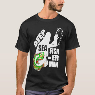 Deep sea fisherman with a fish being caught T-Shirt