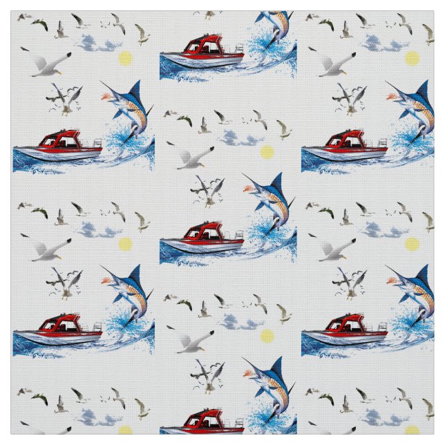Deep Sea Fishing Fabric (Swatch)