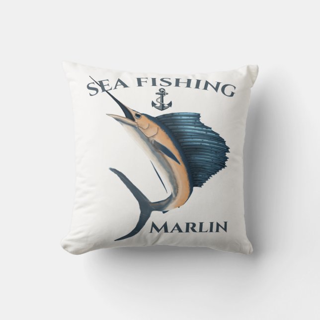 Deep Sea Fishing Marlin Cushion (Front)