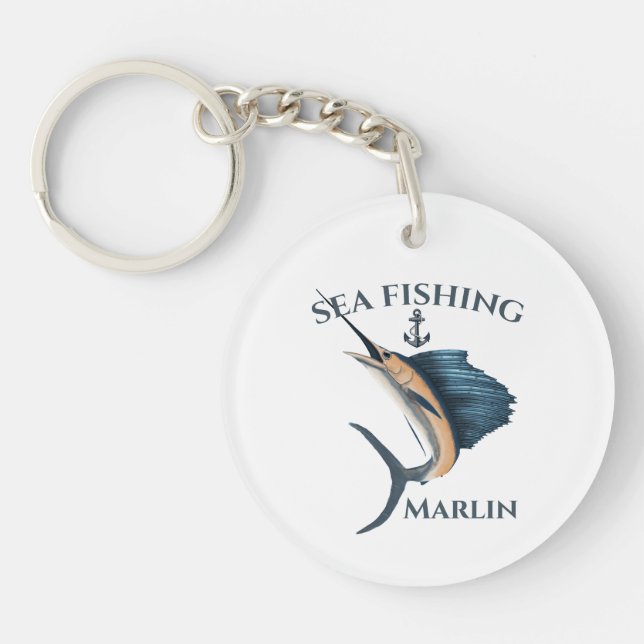 Deep Sea Fishing Marlin Key Ring (Front)