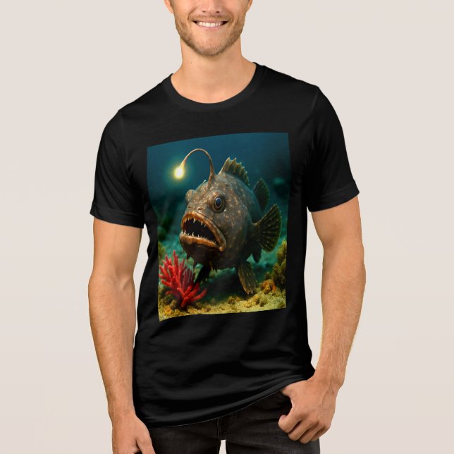 Deep Sea Glow: The Anglerfish Tri-Blend Shirt (Front)