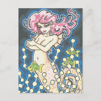 Deep Sea Horse Mermaid Fantasy Art Postcard