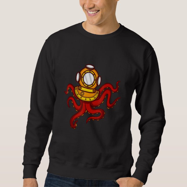 Deep Sea Octopus Deep Sea Diver Or Teacher Sweatshirt (Front)