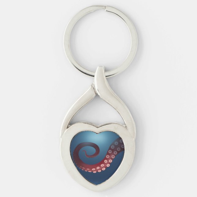 Deep Sea Octopus Marine Life Steampunk Explorer's Key Ring (Front)