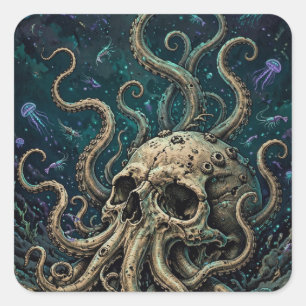 Deep Sea Skull Tentacle Ocean Creature Sticker