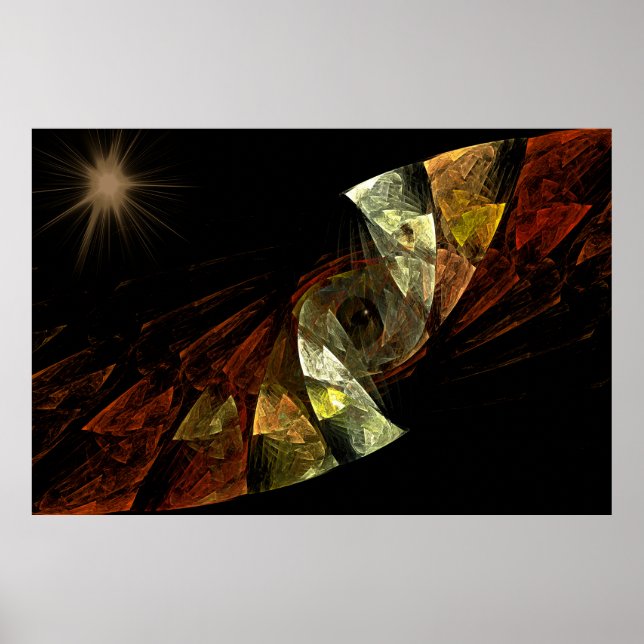 Deep Sea Squid Fractal Art Poster (Front)