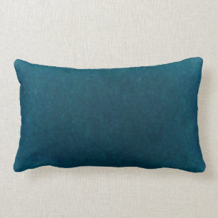 Deep Sea Watercolor - Dark Teal Blue and Aqua Lumbar Cushion