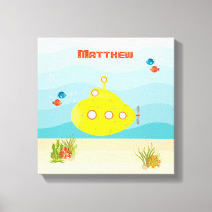 Deep Sea Yellow Submarine Canvas Print