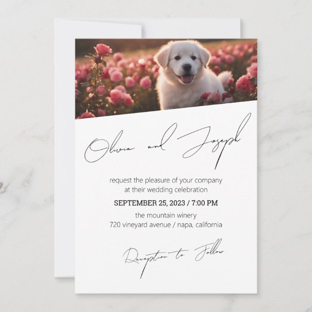 Deep simple and customizable script wedding invite (Front)