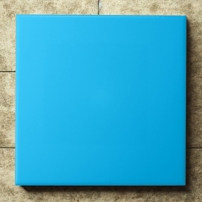 Deep Sky Blue #00bfff Bold Modern Accent Tile (Creator Uploaded)