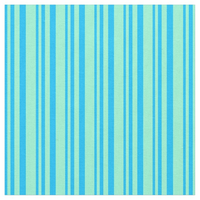 Deep Sky Blue and Aquamarine Coloured Pattern Fabric (Close Up)