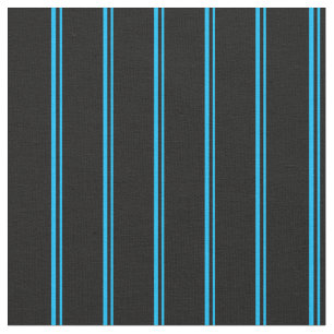 Deep Sky Blue and Black Striped/Lined Pattern Fabric