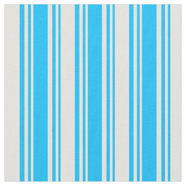 Deep Sky Blue & Light Yellow Coloured Pattern Fabric (Close Up)