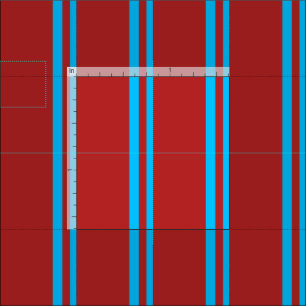 Deep Sky Blue & Red Coloured Pattern Fabric