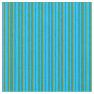Deep Sky Blue & Sea Green Coloured Stripes Fabric