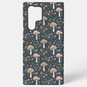 Deep Slate Blue Fungi Seamless Pattern Samsung Galaxy Case
