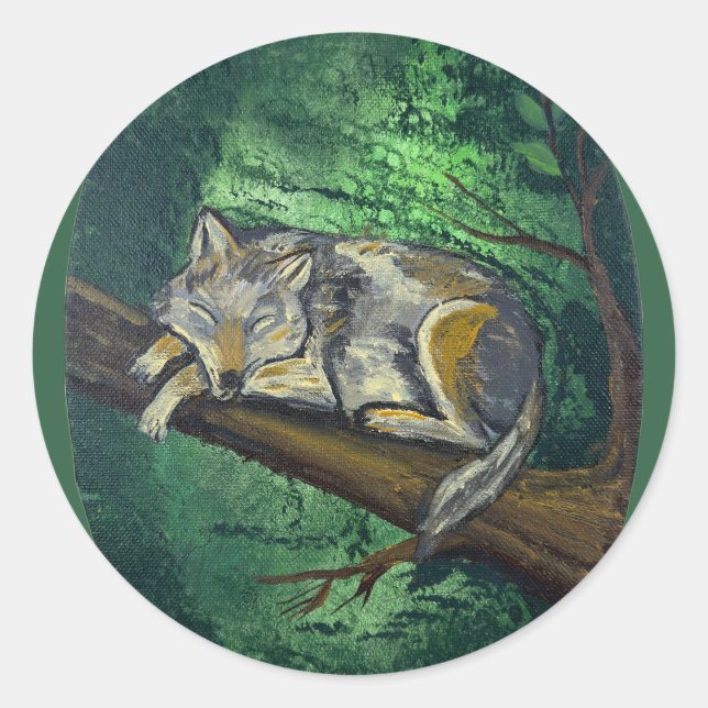 Deep sleep- handmade artwork  classic round sticker (Front)
