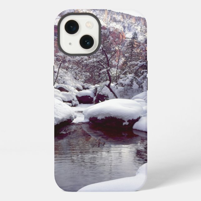 Deep snow at Middle Emerald Pools iPhone Case (Back)