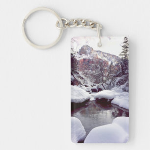 Deep snow at Middle Emerald Pools Key Ring