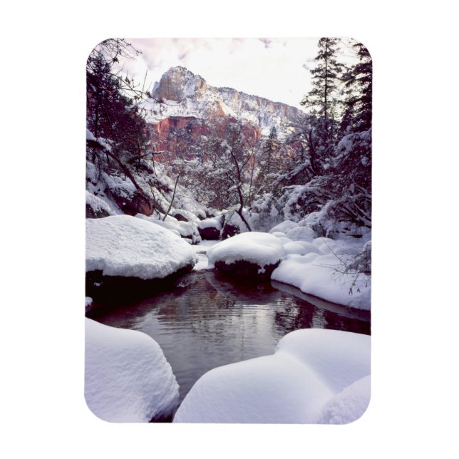 Deep snow at Middle Emerald Pools Magnet (Vertical)