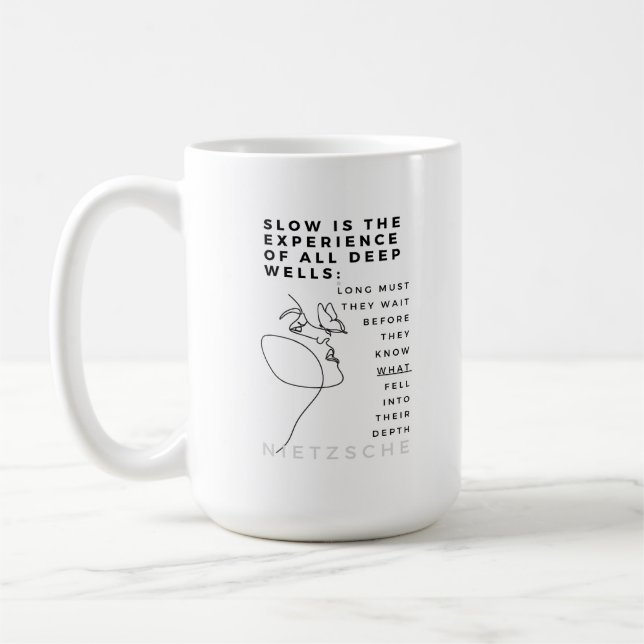 Deep Soul Introvert philosophy quote Nietzsche  Coffee Mug (Left)